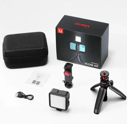 VlogPro™ Mobile Selfie Stick with Built-In LED Fill Light