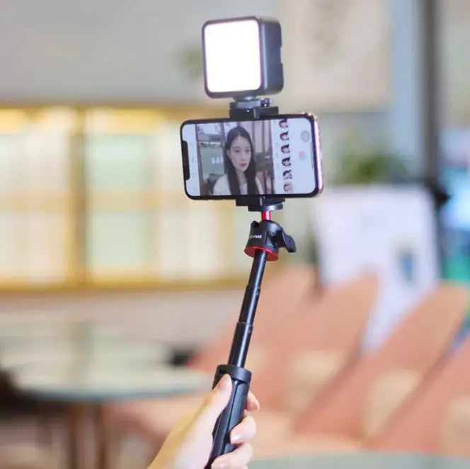 VlogPro™ Mobile Selfie Stick with Built-In LED Fill Light